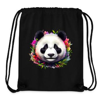 Panda - Stanley/Stella recycelter Gym Bag - Schwarz - Vorne