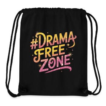 Drama Free Zone Bunt Glitzernde Fun Schrift - Stanley/Stella recycelter Gym Bag - Schwarz - Vorne