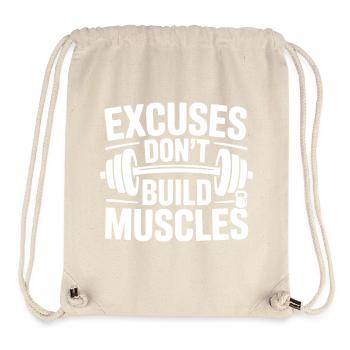 Les excuses ne développent pas les muscles Motivation de la salle de sport - Sac à cordon recyclé Stanley/Stella - blanc naturel - Devant