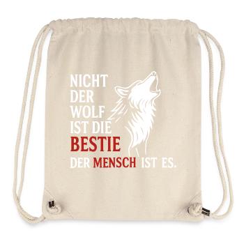 Le design de CoolesWolfs avec le dicton - Sac à cordon recyclé Stanley/Stella - blanc naturel - Devant