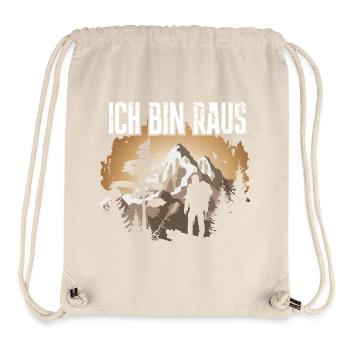 Mountain hiker silhouette in the mountains - Stanley/Stella Recycled Gym Bag - natural - Front
