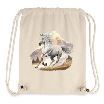 Hoch springendes Pferd in Berglandschaft - Stanley/Stella recycelter Gym Bag - Naturweiß - Vorne