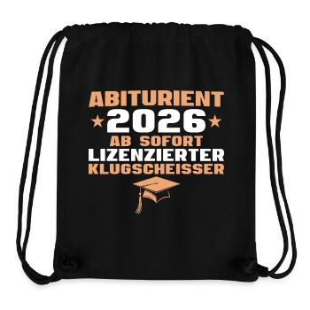 Don de l’Abitur de fin d’études secondaires 2026 - Sac à cordon recyclé Stanley/Stella - noir - Devant
