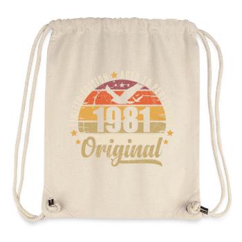 Geburtstagsgeschenk 1981 Original 1981 - Stanley/Stella recycelter Gym Bag - Naturweiß - Vorne