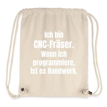 Fraiseuse CNC : Savoir-faire dans le code - Sac à cordon recyclé Stanley/Stella - blanc naturel - Devant