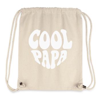 Logo Cool Papa Heart - Couleur personnalisable - Sac à cordon recyclé Stanley/Stella - blanc naturel - Devant