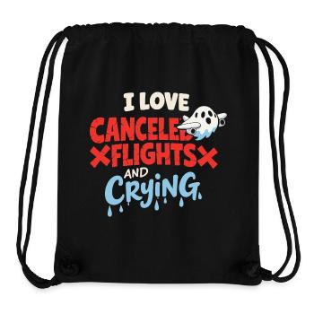 Reiseangst-humor, Flughafen-chaos, Fliegen Ist - Stanley/Stella recycelter Gym Bag - Schwarz - Vorne