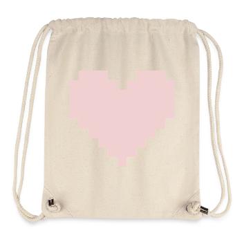 Cœur Rose Pixel - Sac à cordon recyclé Stanley/Stella - blanc naturel - Devant