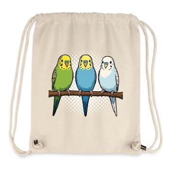 Propriétaires de perruches ondulées Propriétaires de perruches ondulées - Sac à cordon recyclé Stanley/Stella - blanc naturel - Devant