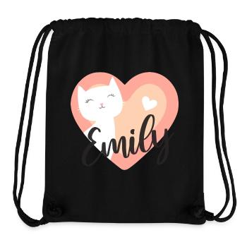 Emily Surname First Name Kitten - Stanley/Stella Recycled Gym Bag - black - Front