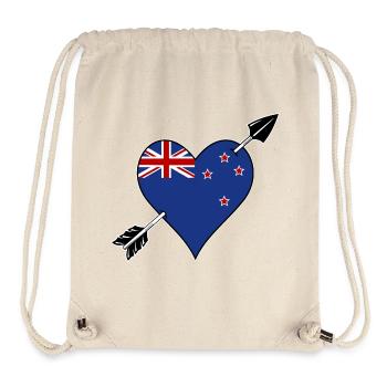 Drapeau néo-zélandais coeur amoureux - Sac à cordon recyclé Stanley/Stella - blanc naturel - Devant
