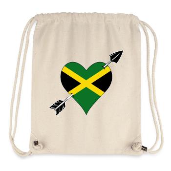 Jamaika Flagge Herz Liebe - Stanley/Stella recycelter Gym Bag - Naturweiß - Vorne