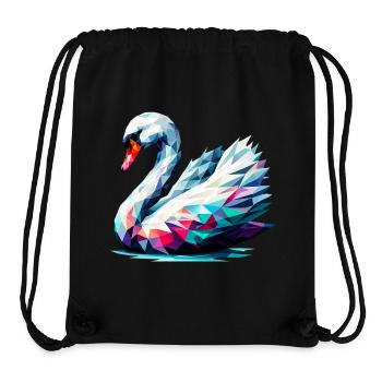 Cygne polygonal - Sac à cordon recyclé Stanley/Stella - noir - Devant