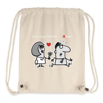 Liebe oder Flucht – Unkonventioneller Humor (Dark Version) - Stanley/Stella recycelter Gym Bag - Naturweiß - Vorne