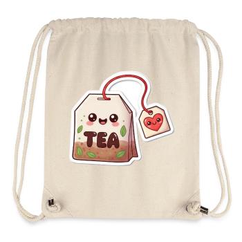 Sachet de thé Kawaii Coeur Design - Sac à cordon recyclé Stanley/Stella - blanc naturel - Devant