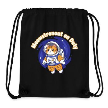 Meowstronaut On Duty - Stanley/Stella Recycled Gym Bag - black - Front