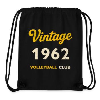 Vintage 1962 – Club de volley-ball Rétro Année de naissance - Sac à cordon recyclé Stanley/Stella - noir - Devant