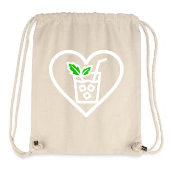 Mojito Heart Cocktail Menthe Boisson d’été - Sac à cordon recyclé Stanley/Stella - blanc naturel - Devant