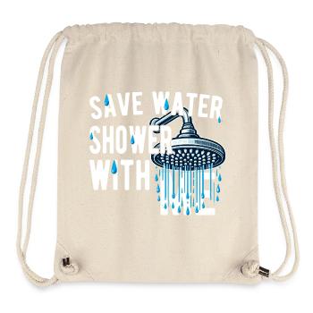 Wasser sparen, mit mir duschen, witzig, witzig - Stanley/Stella recycelter Gym Bag - Naturweiß - Vorne