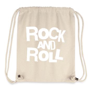 Rock and Roll Bold Typography T-Shirt - Stanley/Stella recycelter Gym Bag - Naturweiß - Vorne