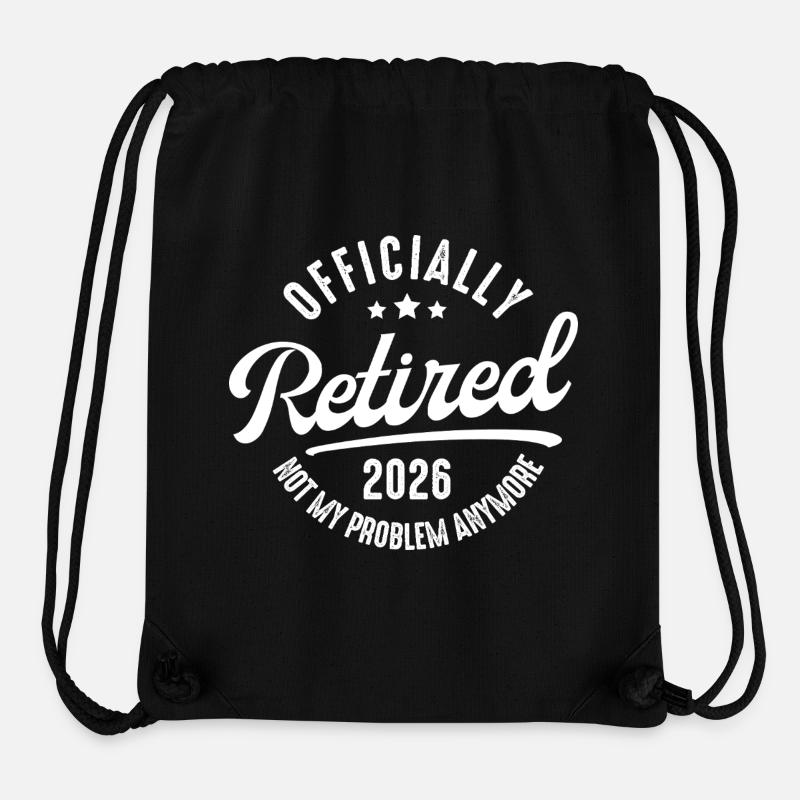 Retraité officielle 2026 - Sac à cordon recyclé Stanley/Stella - noir