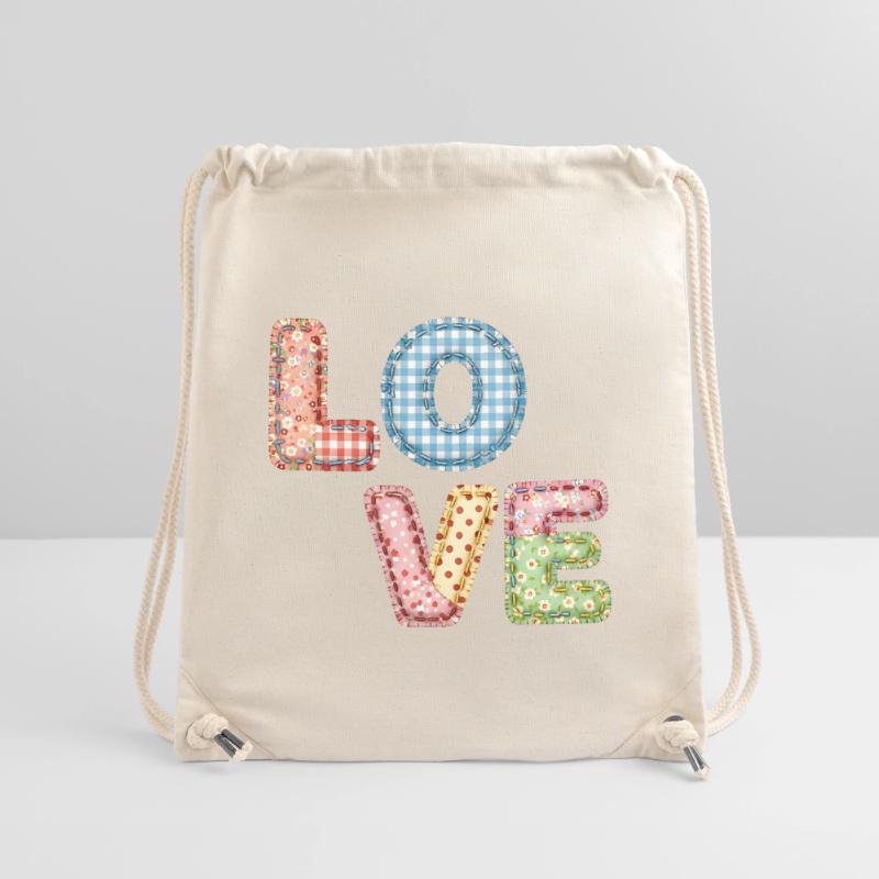 Love Patchwork Design Bunte Stoffflicken Stanley/Stella recycelter Gym Bag