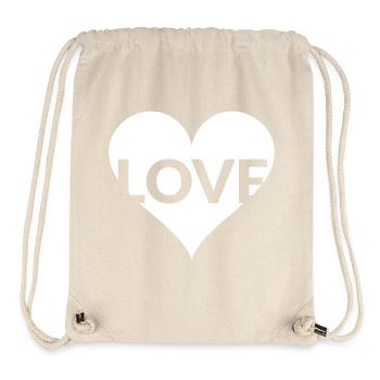 Herz-Typo Love Design - Stanley/Stella recycelter Gym Bag - Naturweiß - Vorne