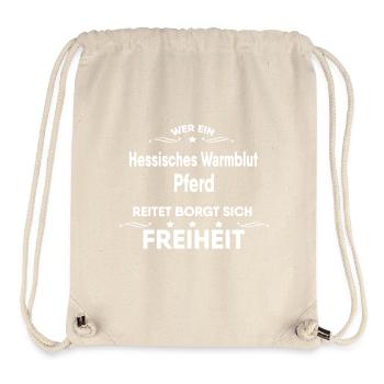Hessisches Warmblut Pferd Geschenk - Stanley/Stella recycelter Gym Bag - Naturweiß - Vorne