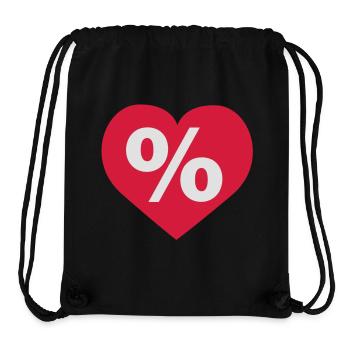 Love Rabatt Herz | Love Discount Heart - Sac à cordon recyclé Stanley/Stella - noir - Devant