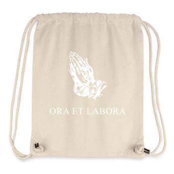 pray and work Latin white - Stanley/Stella Recycled Gym Bag - natural - Front
