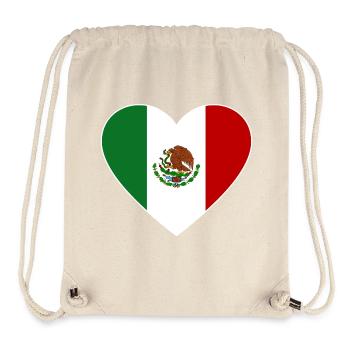 Cœur de drapeau du Mexique - Sac à cordon recyclé Stanley/Stella - blanc naturel - Devant