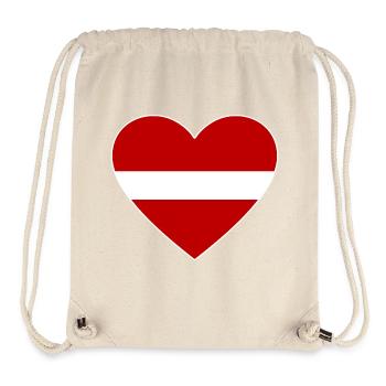 Latvia Flag Heart - Stanley/Stella Recycled Gym Bag - natural - Front