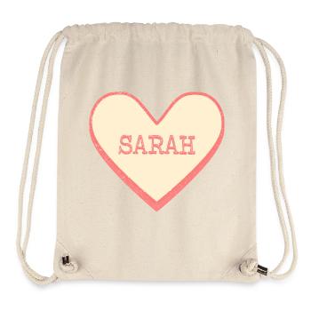 Sarah Name Vorname rosa Zucker Herz - Stanley/Stella recycelter Gym Bag - Naturweiß - Vorne