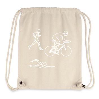 Triathlon Zeichnung - Stanley/Stella recycelter Gym Bag - Naturweiß - Vorne