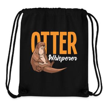 Otter Whisperer Sea Otter Cartoon - Stanley/Stella Recycled Gym Bag - black - Front