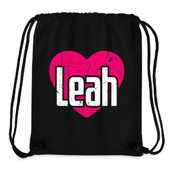 I Love Leah Pink Heart I Love Leah - Stanley/Stella Recycled Gym Bag - black - Front