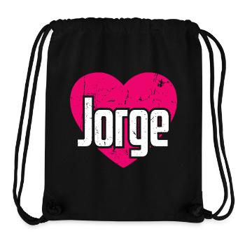 I Love Jorge Pink Heart I Love Jorge - Stanley/Stella Recycled Gym Bag - black - Front