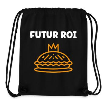 Humour galette des rois - Sac à cordon recyclé Stanley/Stella - noir - Devant