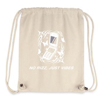 Pas de rizz, juste un téléphone portable vibrateur Y2K - Sac à cordon recyclé Stanley/Stella - blanc naturel - Devant