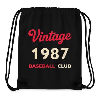 Vintage 1987 – Baseball Club Retro Birth Year - Stanley/Stella Recycled Gym Bag - black - Front