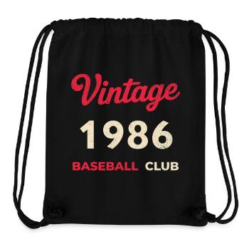 Vintage 1986 – Baseball Club Retro Birth Year - Stanley/Stella Recycled Gym Bag - black - Front