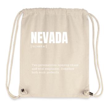 Dualité du Nevada : Typographie audacieuse Imprimé - Sac à cordon recyclé Stanley/Stella - blanc naturel - Devant