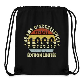 40 Jahre Geburtstagshumor – Geschenk 1986 - Stanley/Stella recycelter Gym Bag - Schwarz - Vorne