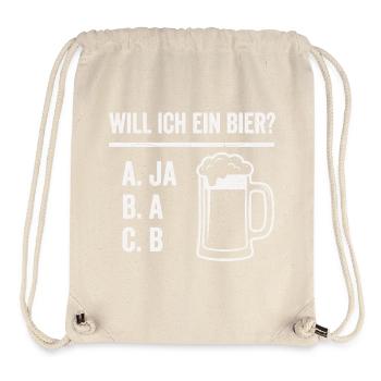 Une chemise en train de dire la bière pour hommes avec de l’humour - Sac à cordon recyclé Stanley/Stella - blanc naturel - Devant