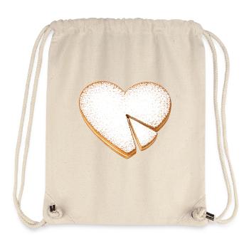 Gâteau en forme de cœur avec illustration de sucre glace - Sac à cordon recyclé Stanley/Stella - blanc naturel - Devant