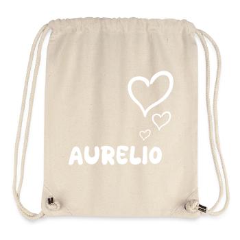 Aurelio als Name - Stanley/Stella recycelter Gym Bag - Naturweiß - Vorne