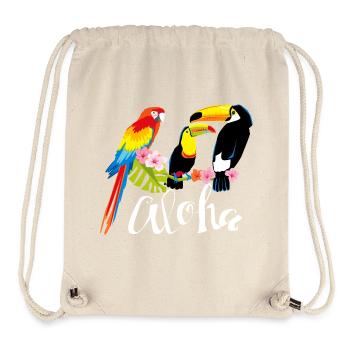 Aloha macaw toucan holiday colorful - Stanley/Stella Recycled Gym Bag - natural - Front