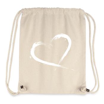 Heart design brush vector graphic - Stanley/Stella Recycled Gym Bag - natural - Front