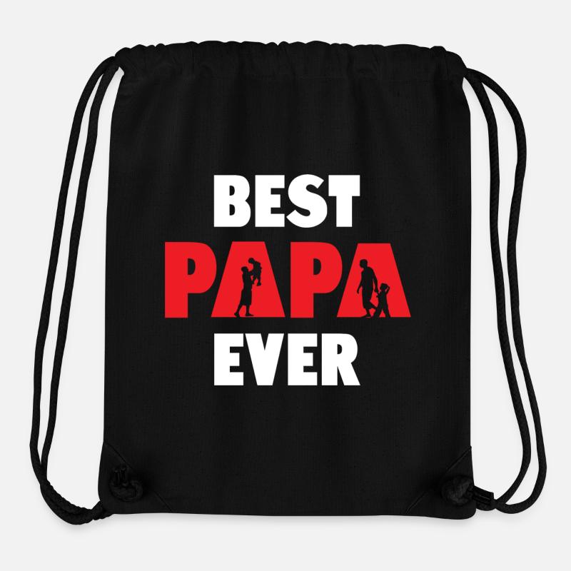 Meilleur papa de tous les temps - Sac à cordon recyclé Stanley/Stella - noir