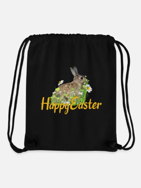 Happy Easter rabbit - Stanley/Stella Recycled Gym Bag - black